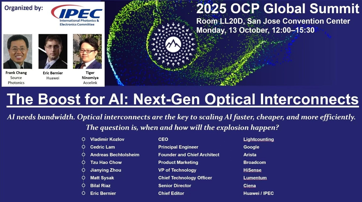 IPEC to Present at OCP Global Summit, Delving into the Evolution of 448G/Lane Standards